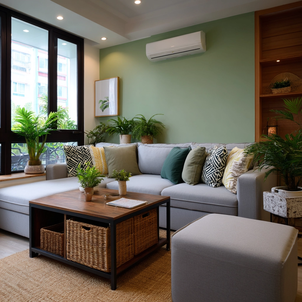 green living room decor 54