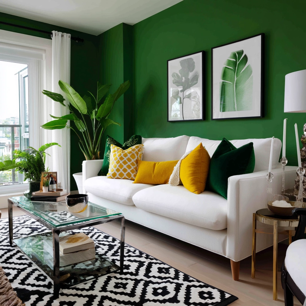 green living room decor 57