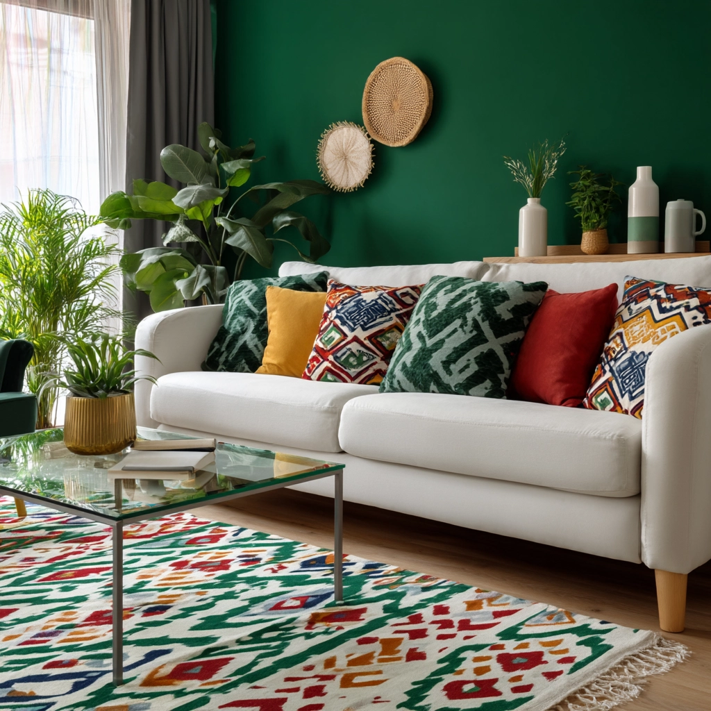 green living room decor 59