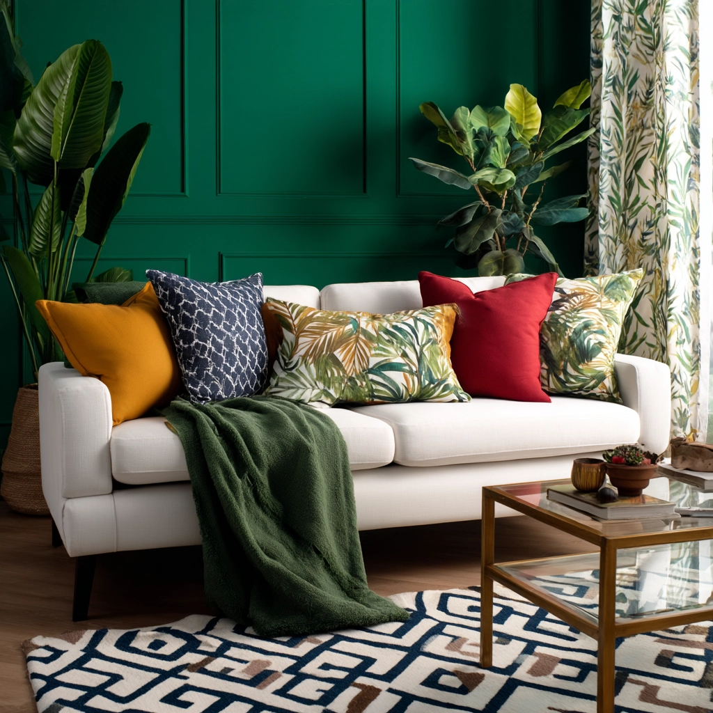green living room decor 60
