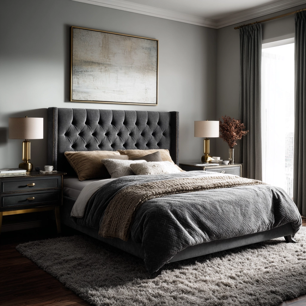 grey bedroom decor 9