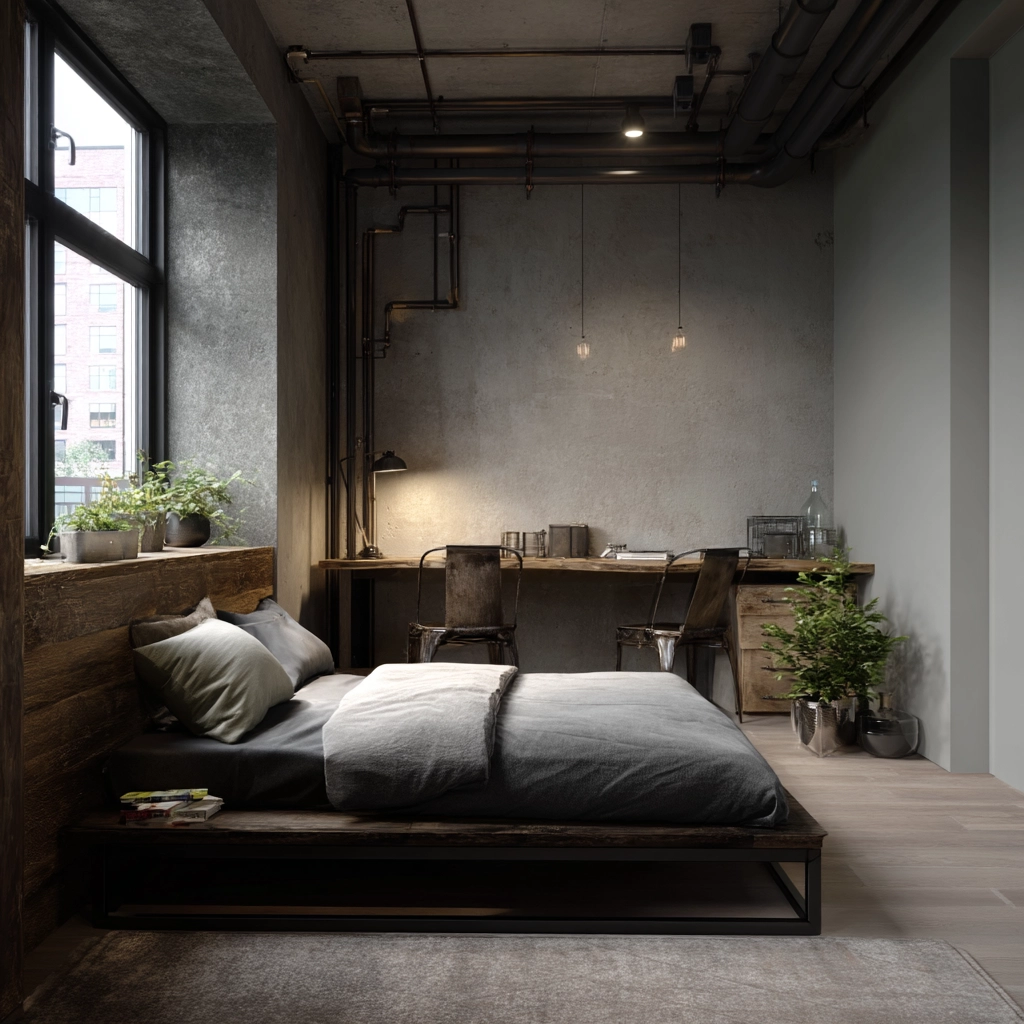 industrial bedroom design 21