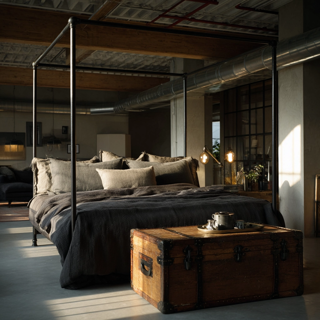 industrial bedroom design 7