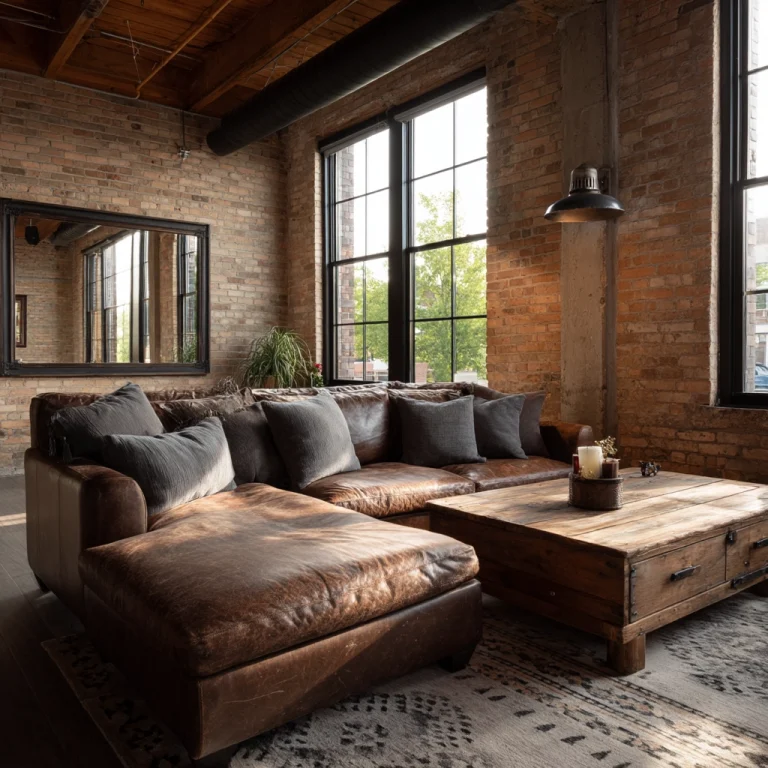 industrial farmhouse living room 1