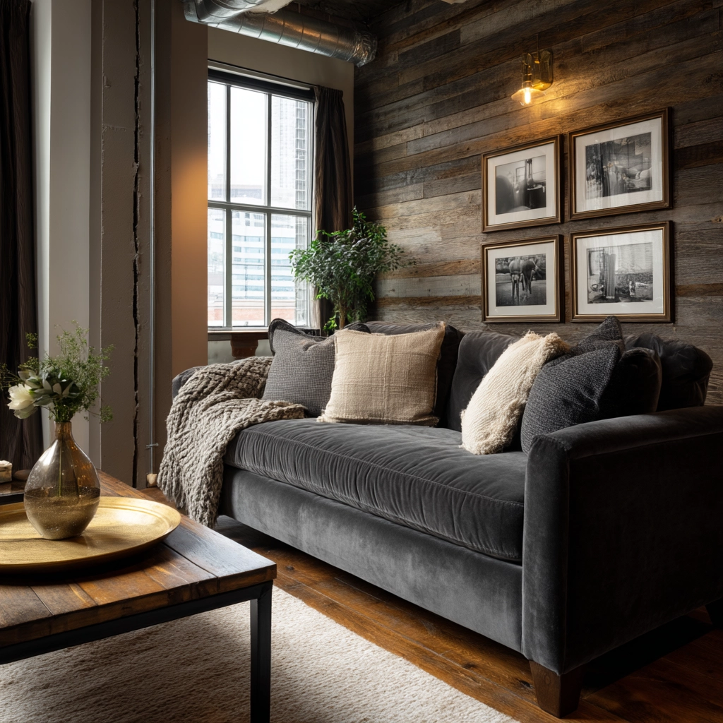 industrial farmhouse living room 17
