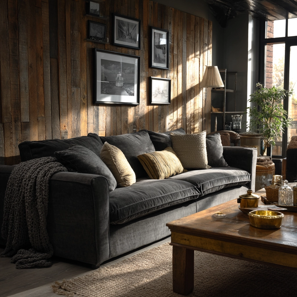industrial farmhouse living room 20
