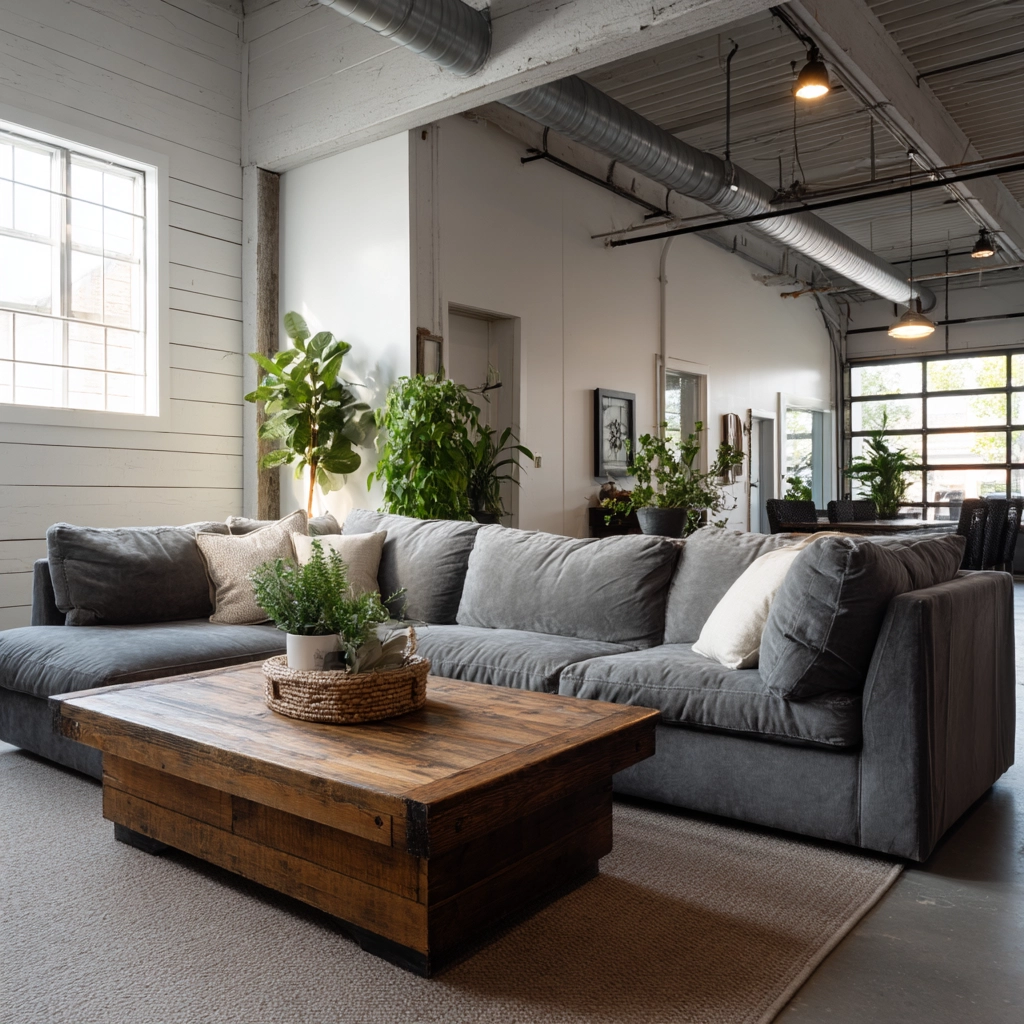 industrial farmhouse living room 21