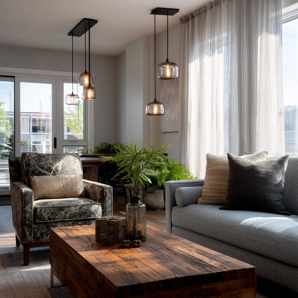 industrial farmhouse living room 26