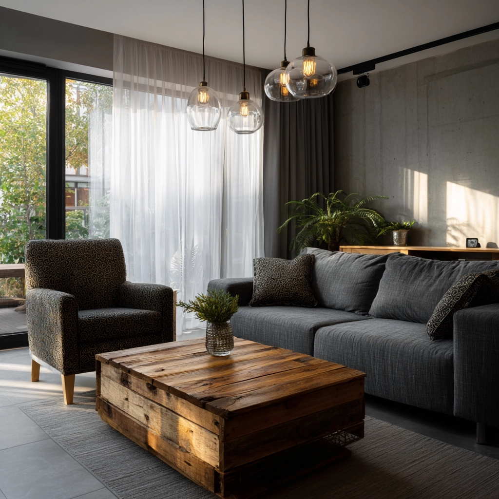 industrial farmhouse living room 28