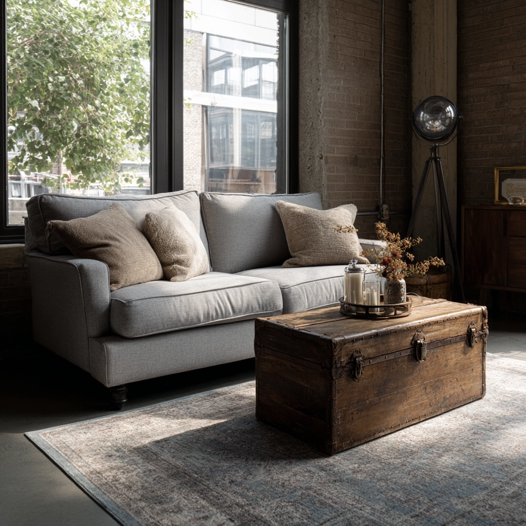 industrial farmhouse living room 29