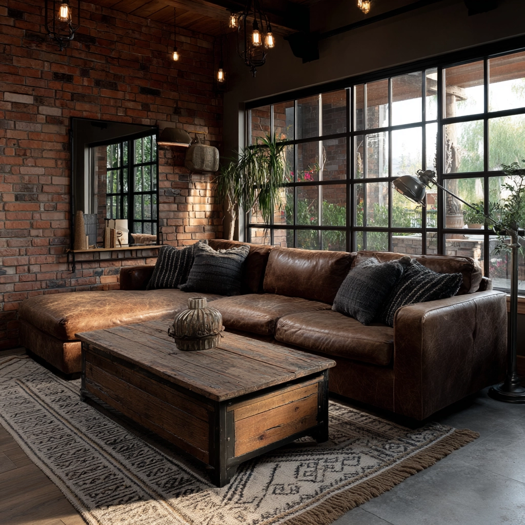 industrial farmhouse living room 3