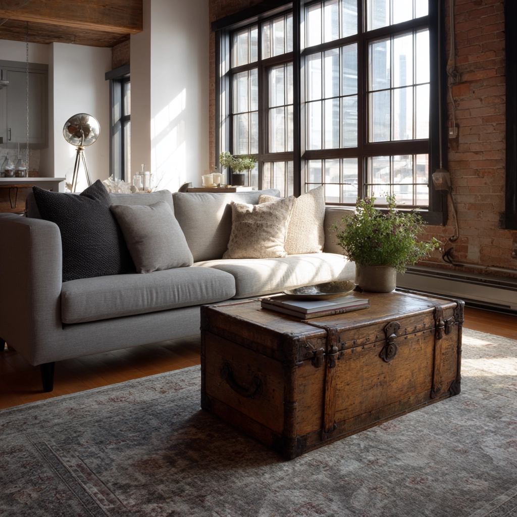 industrial farmhouse living room 30