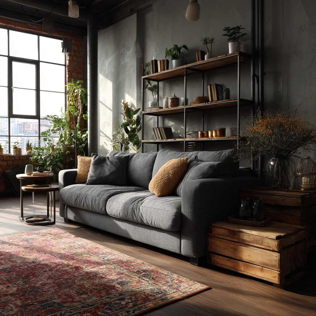 industrial farmhouse living room 33