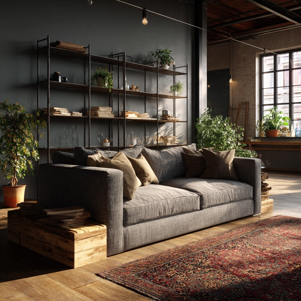 industrial farmhouse living room 34