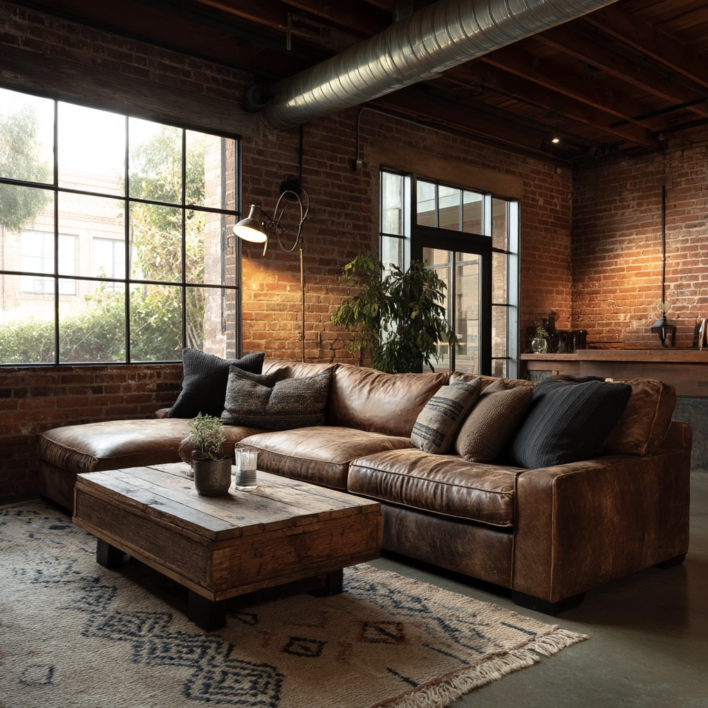 industrial farmhouse living room 4
