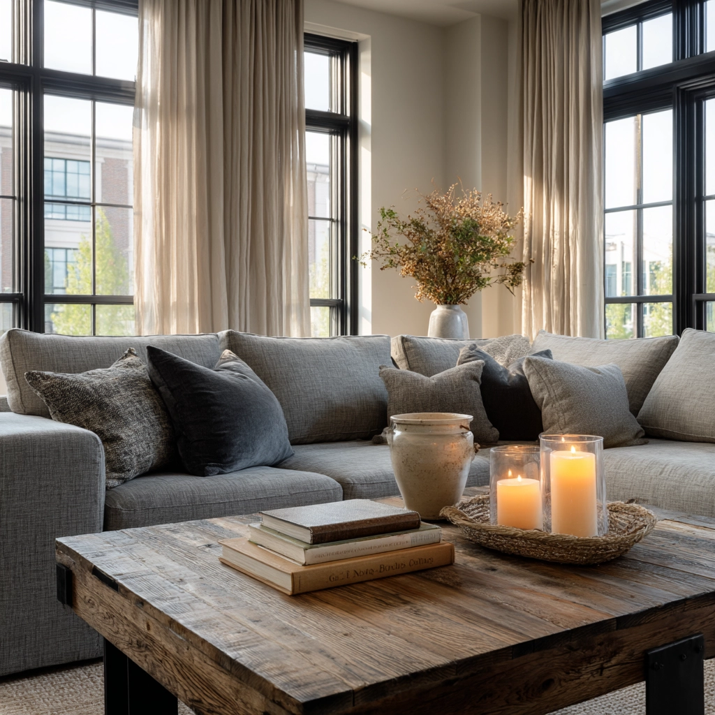industrial farmhouse living room 43