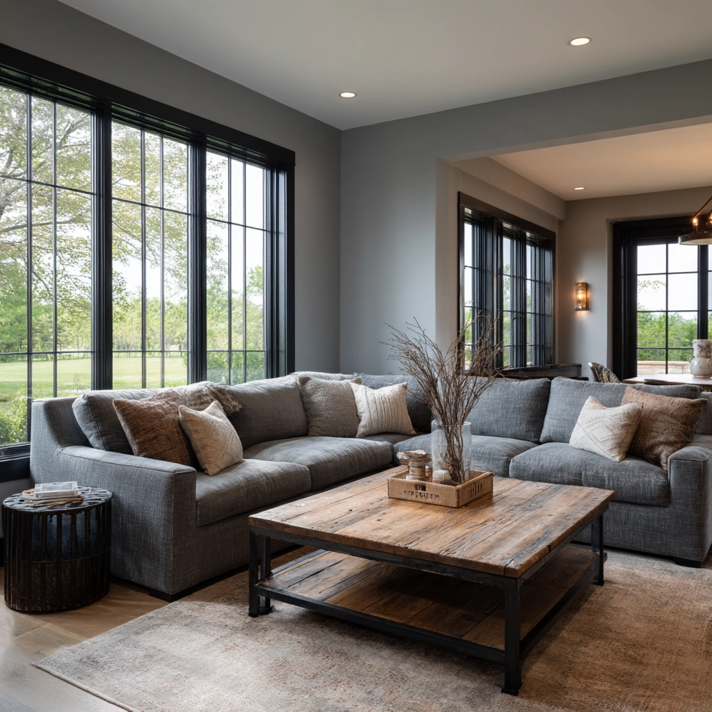 industrial farmhouse living room 49