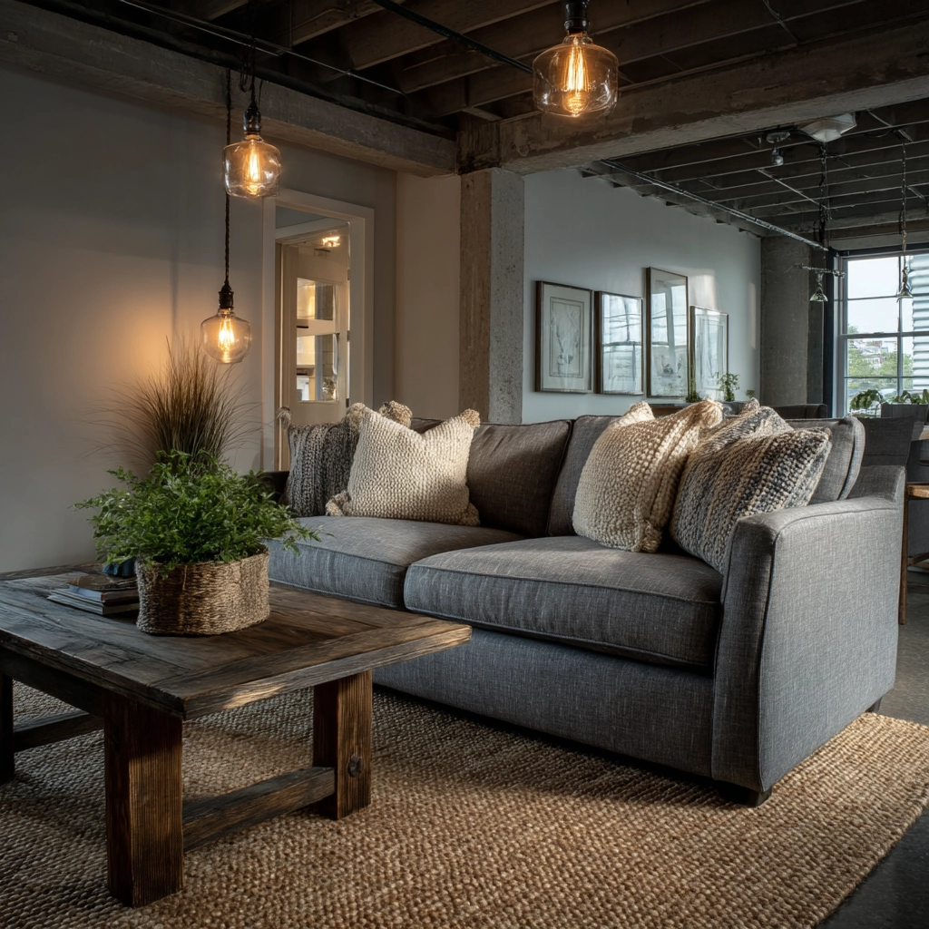 industrial farmhouse living room 5