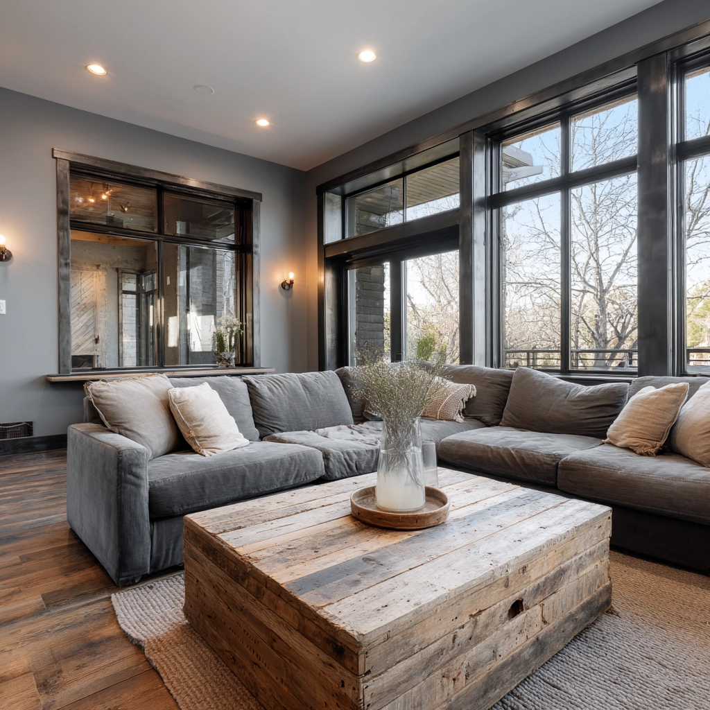 industrial farmhouse living room 50