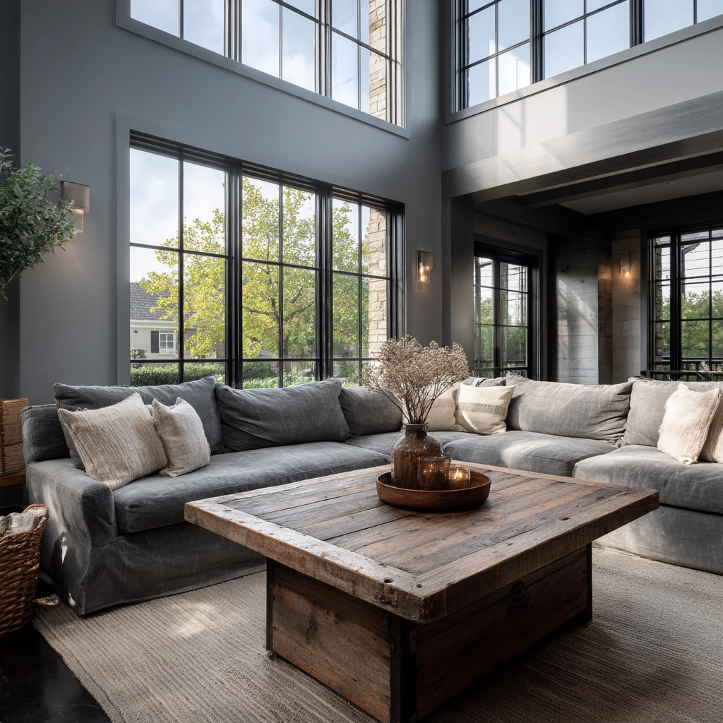 industrial farmhouse living room 52