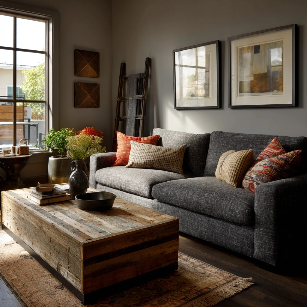 industrial farmhouse living room 57