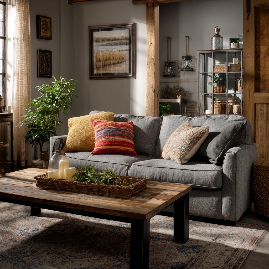 industrial farmhouse living room 58