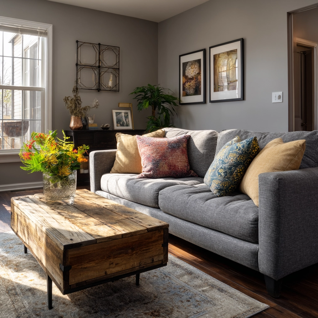 industrial farmhouse living room 60