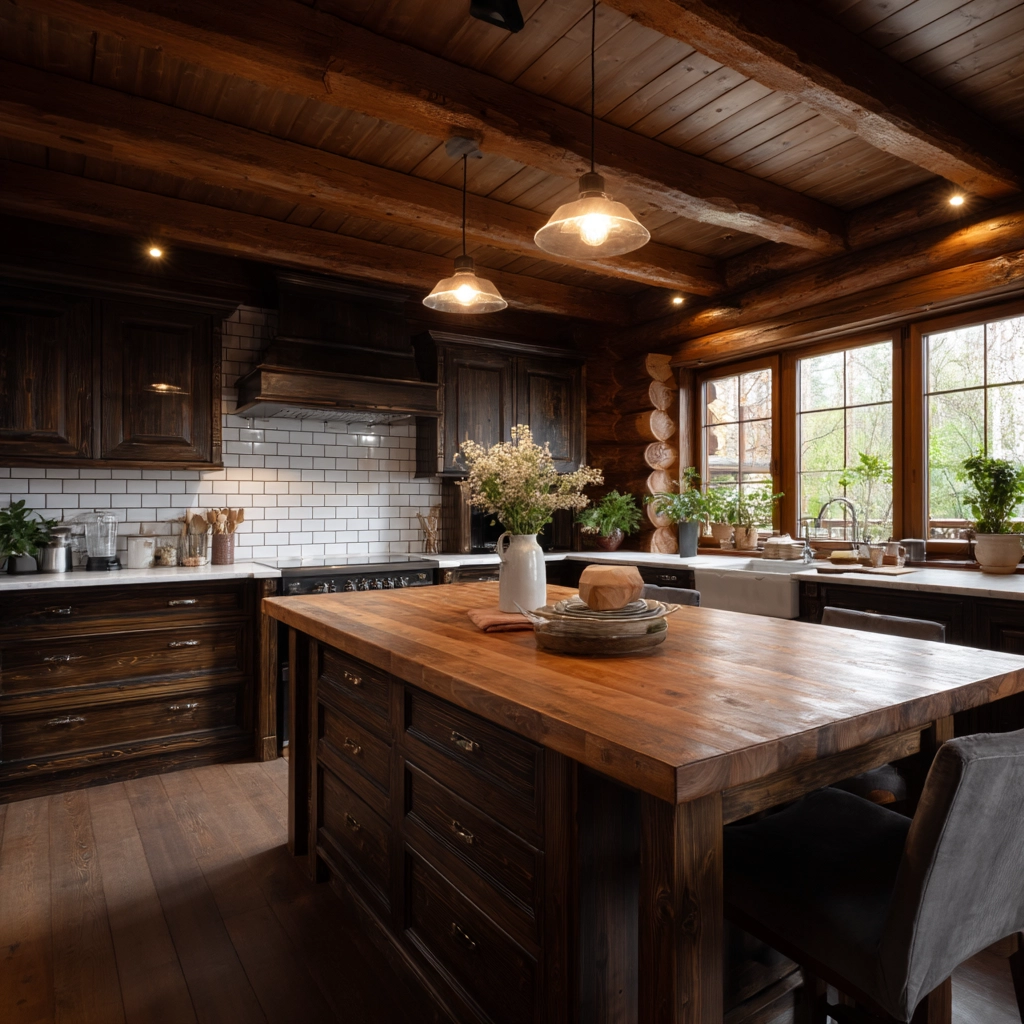 log home kitchens 12