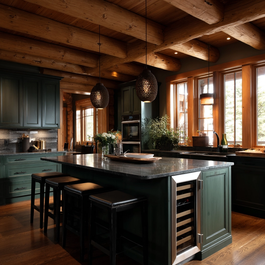 log home kitchens 18