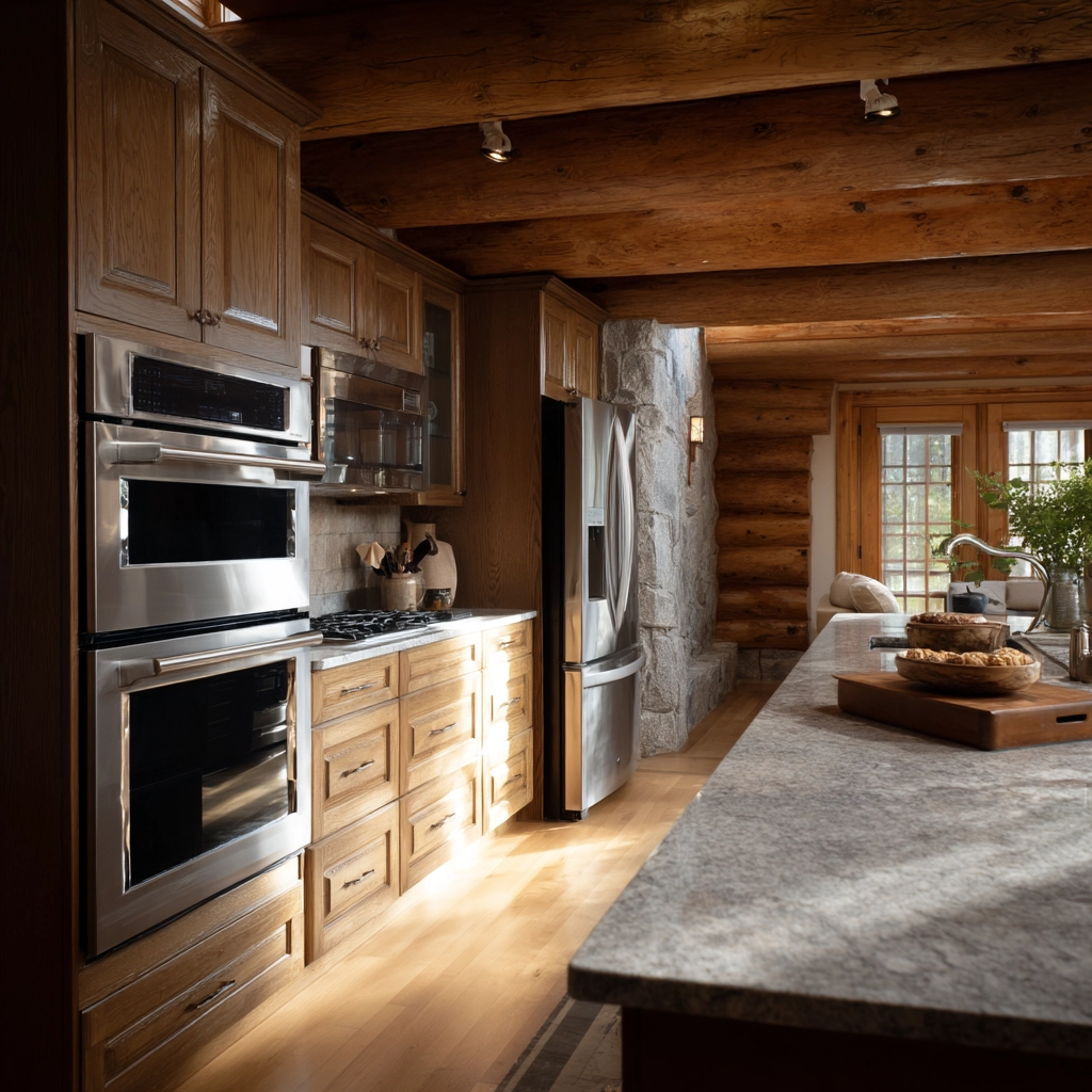 log home kitchens 26