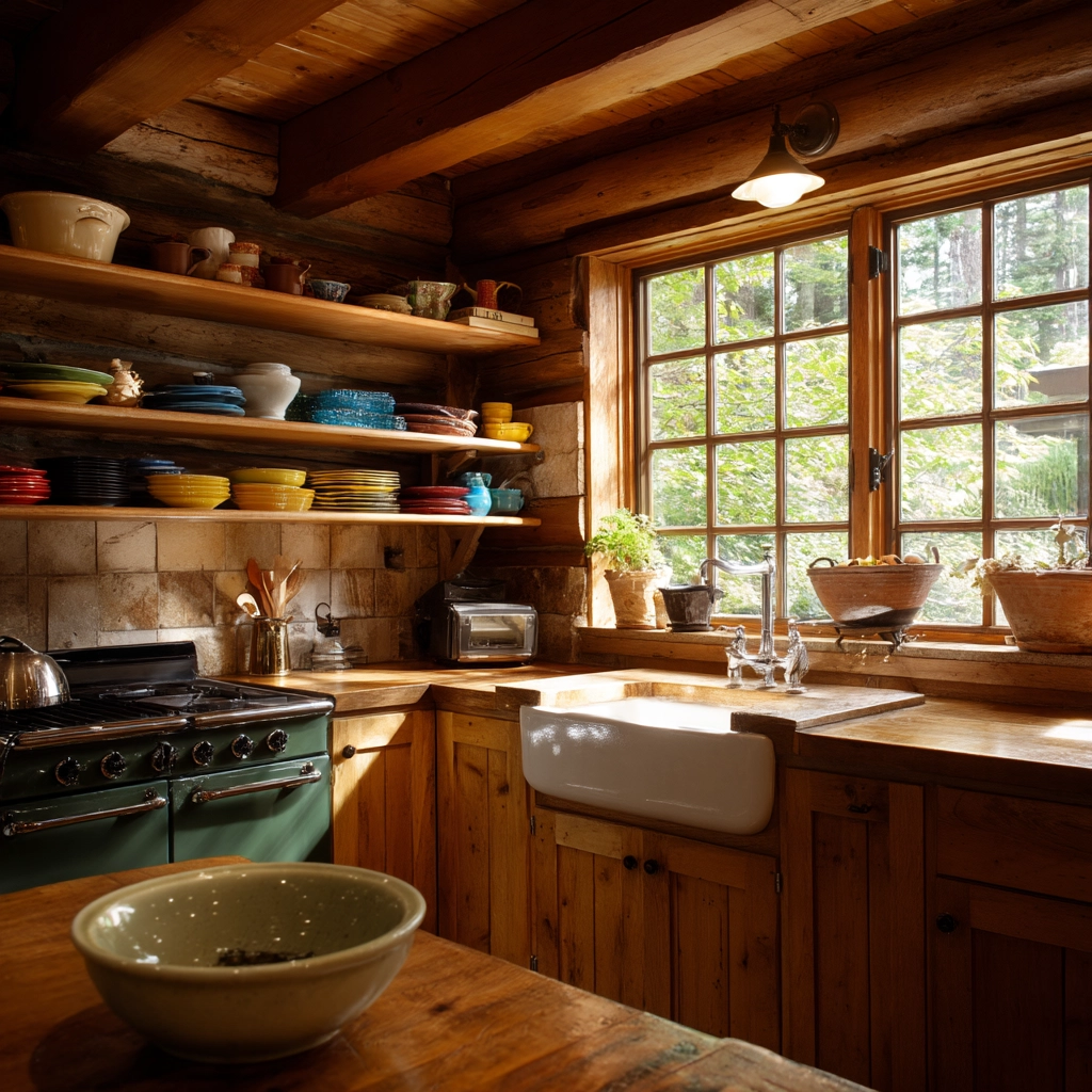 log home kitchens 30
