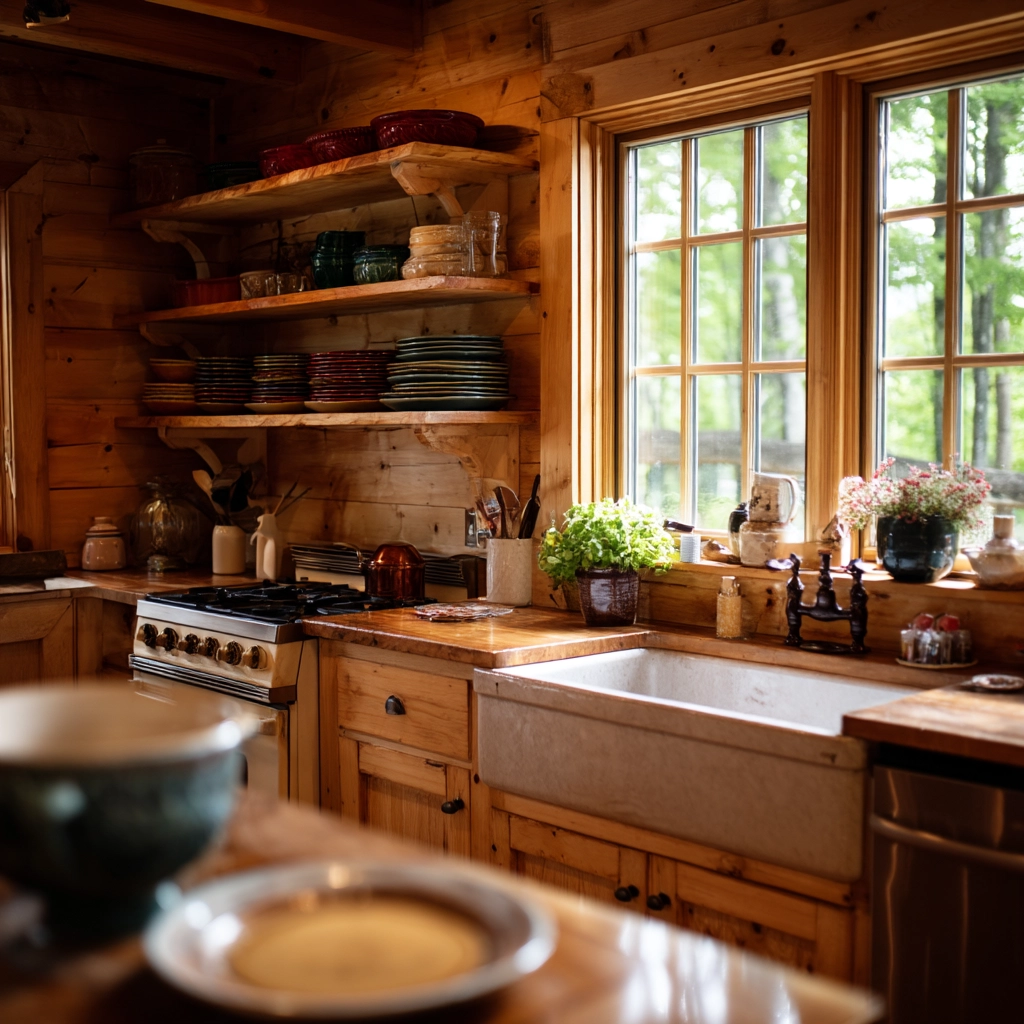 log home kitchens 31