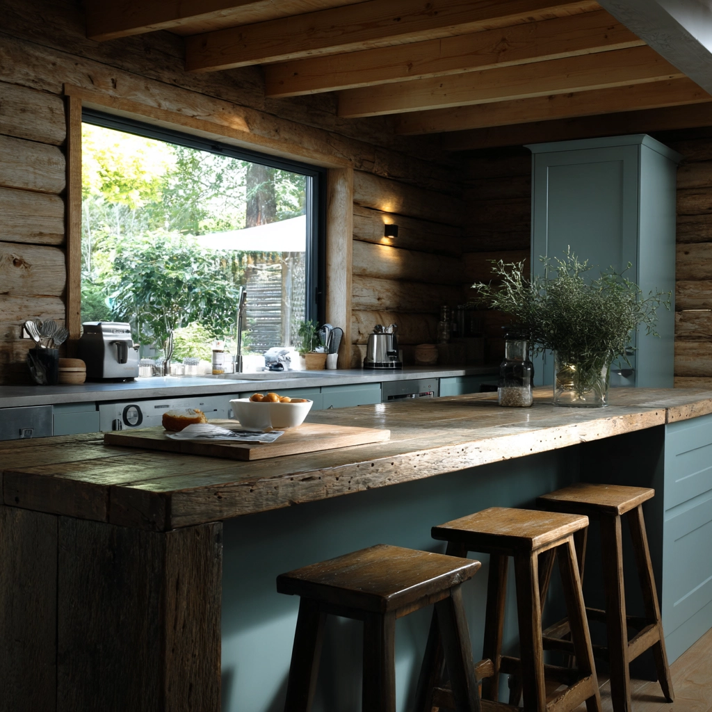 log home kitchens 34