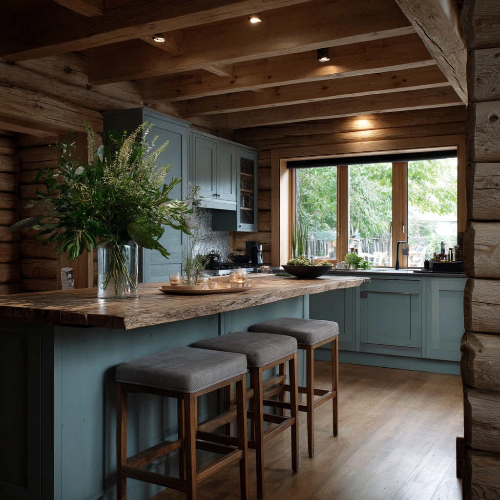 log home kitchens 36
