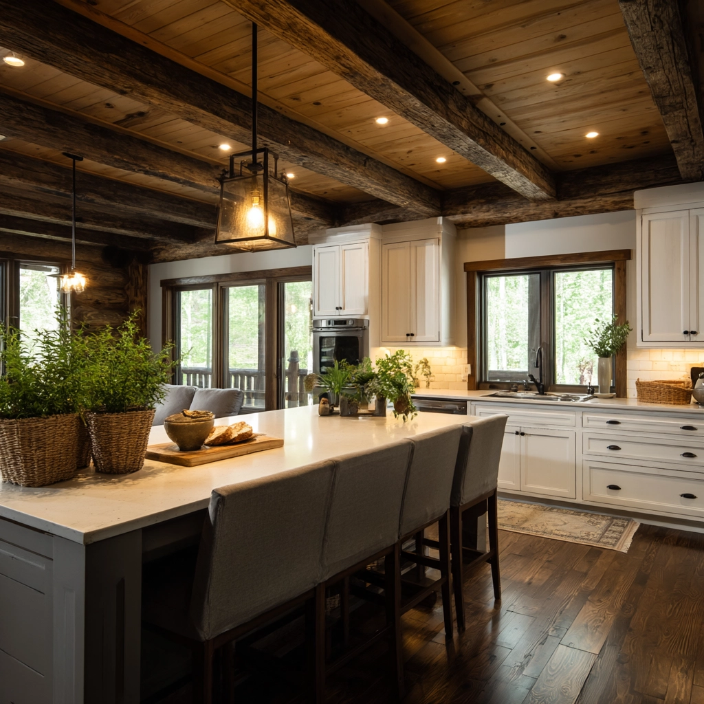 log home kitchens 49