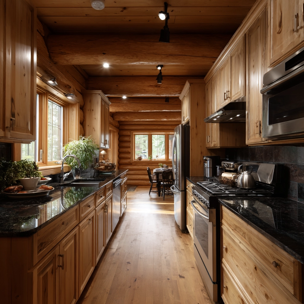 log home kitchens 54