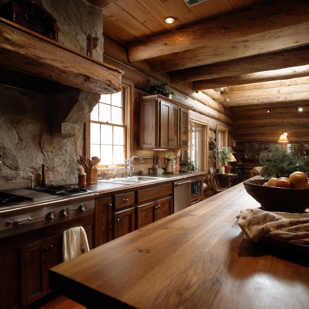 log home kitchens 57