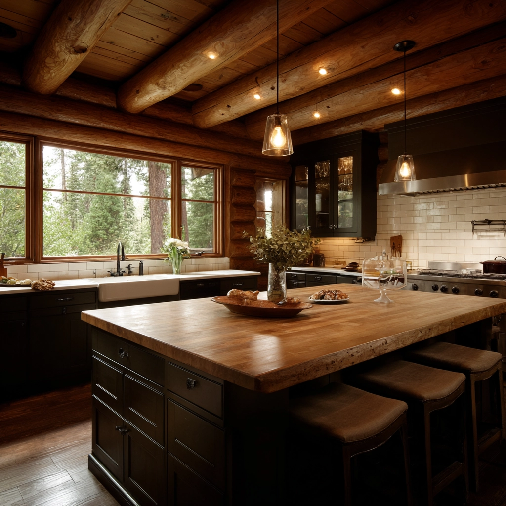 log home kitchens 9