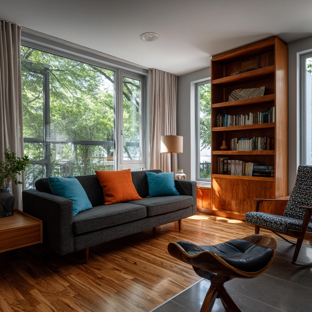 mid century modern living room 16