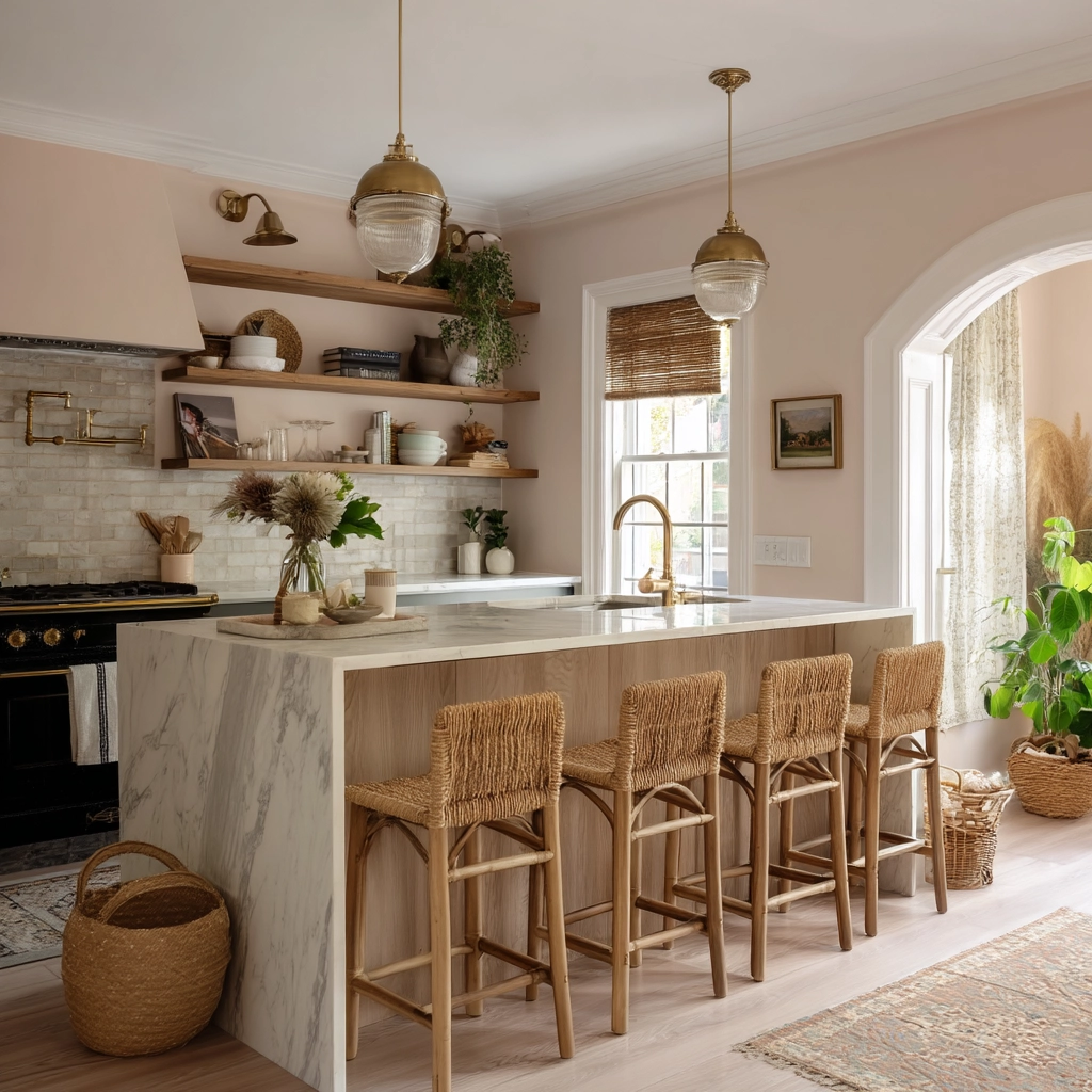 modern boho kitchen 34