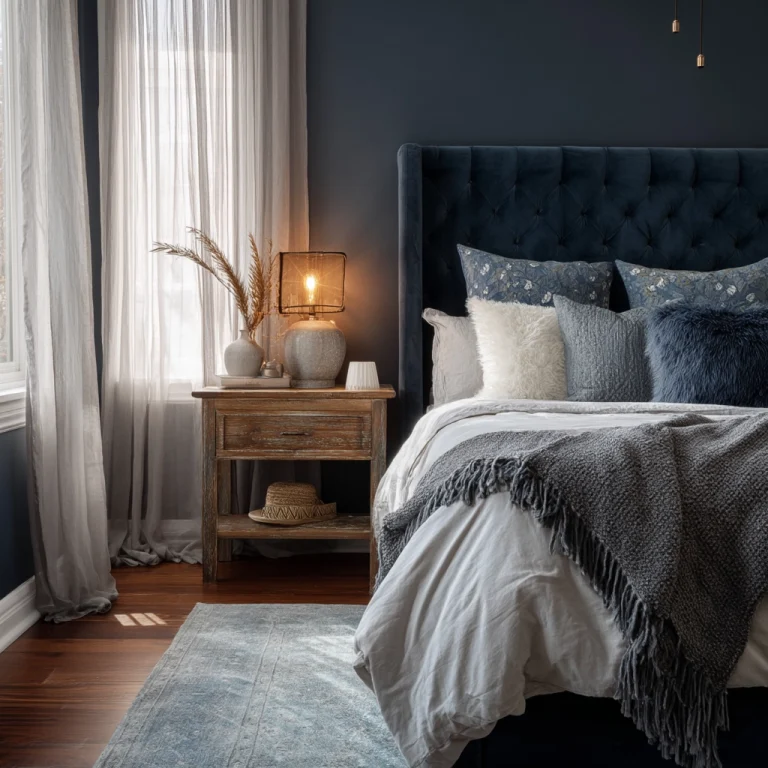moody blue bedroom 1