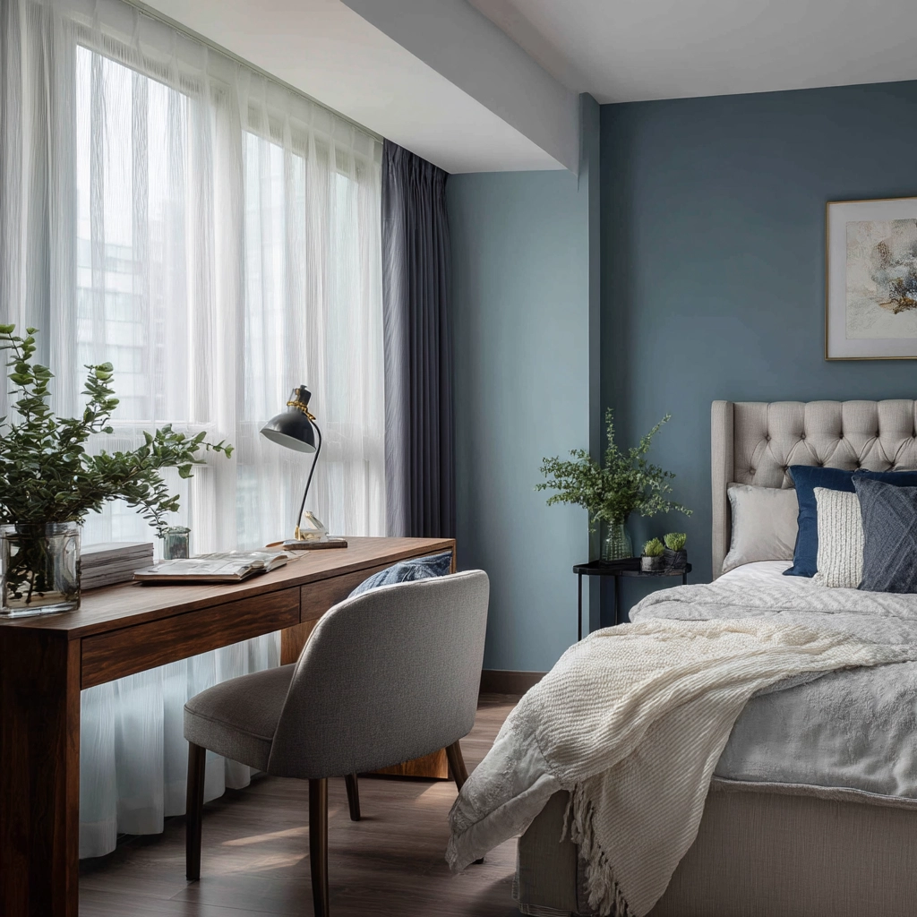 moody blue bedroom 19