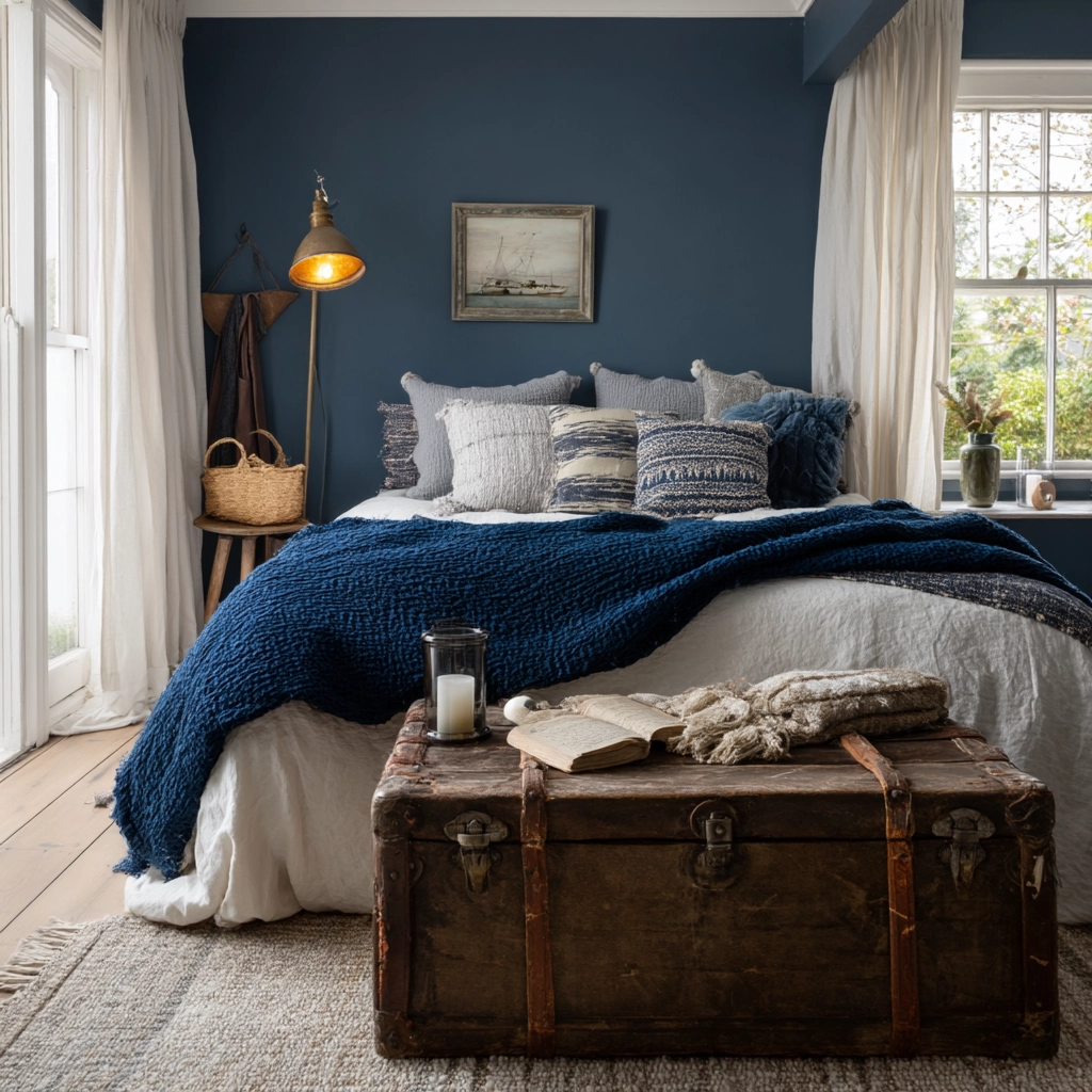 moody blue bedroom 38