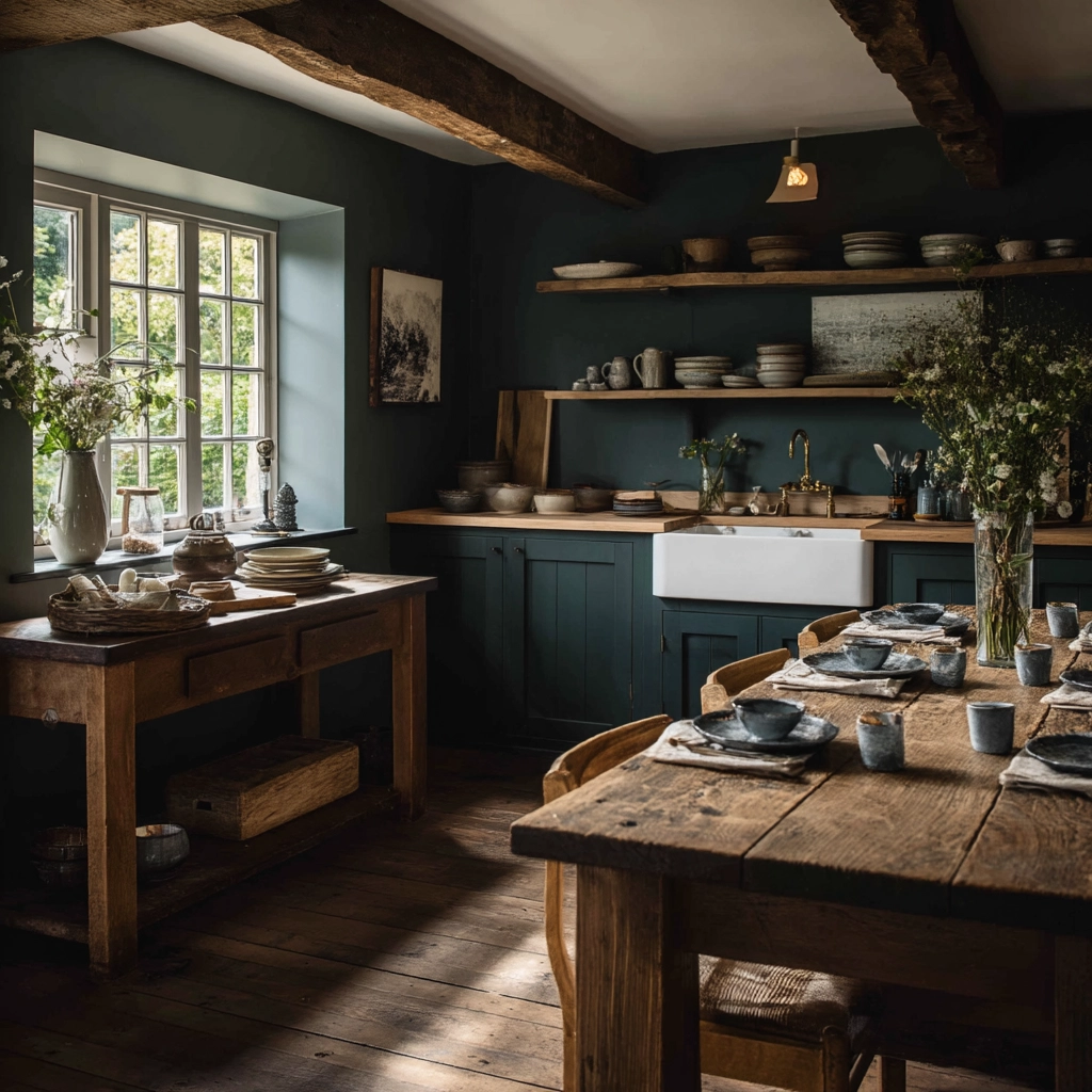 moody cottage kitchen 34
