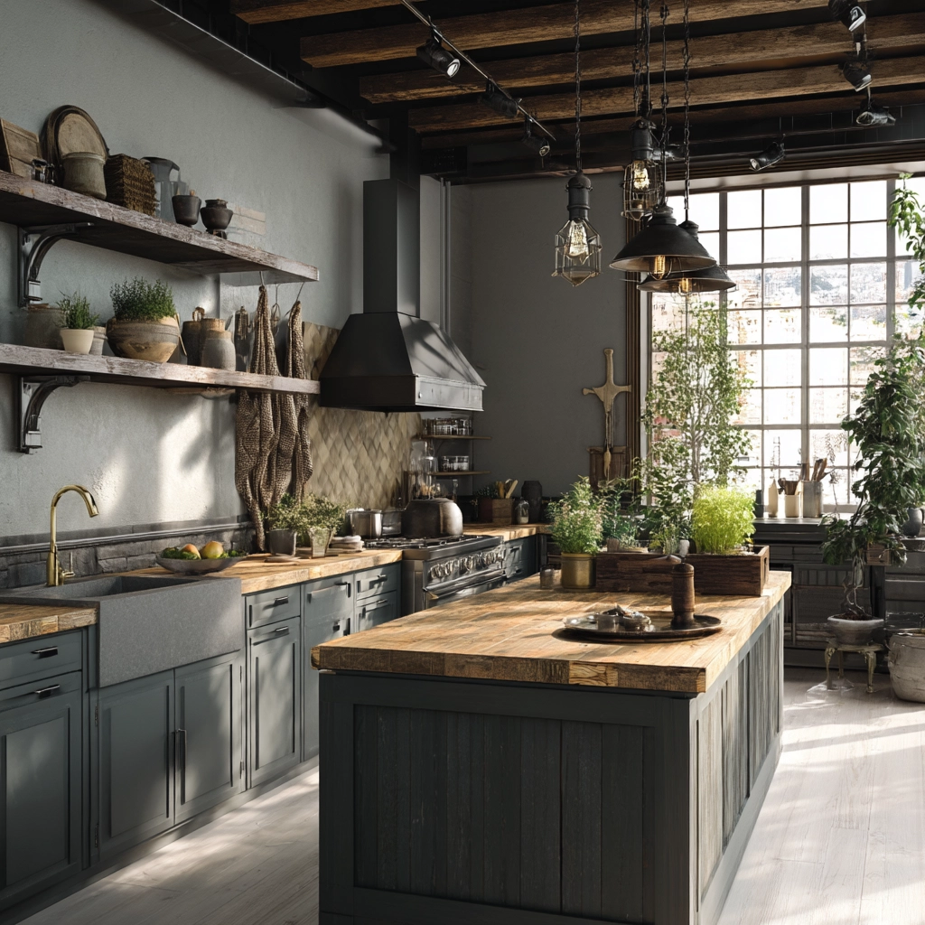 moody farmhouse kitchen 48