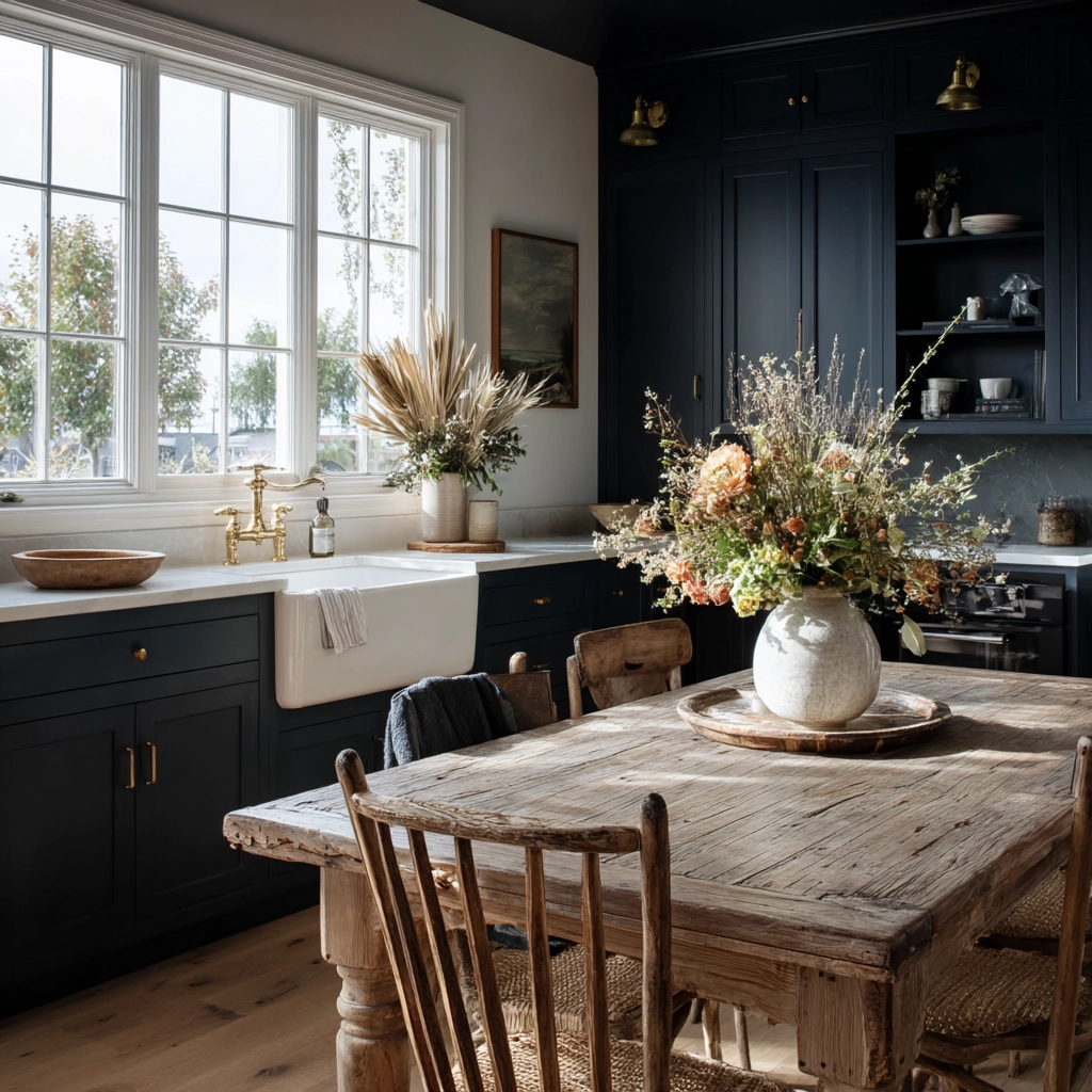 moody farmhouse kitchen 52
