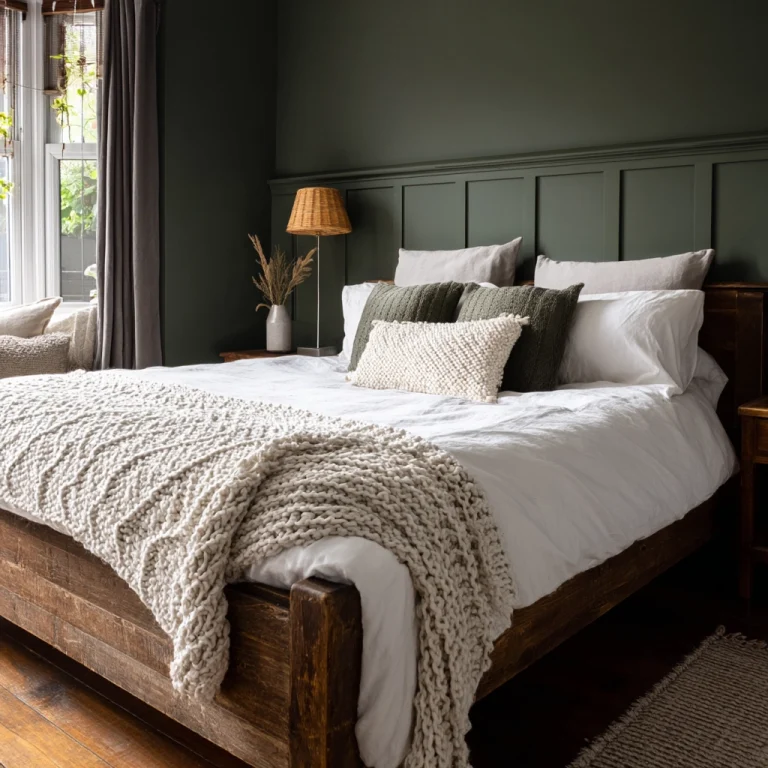 moody green bedroom 1