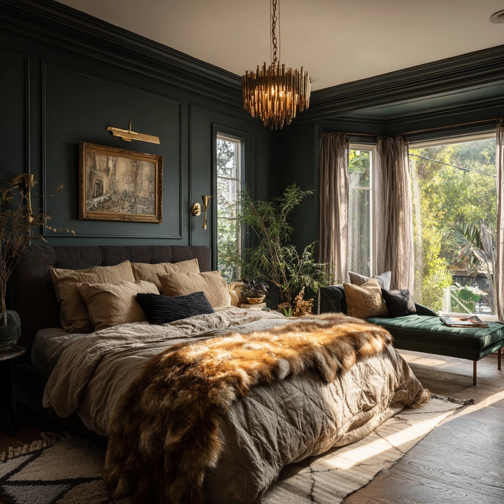 moody green bedroom 21