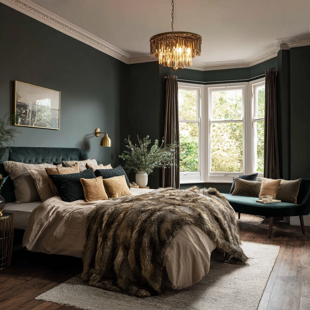 moody green bedroom 24