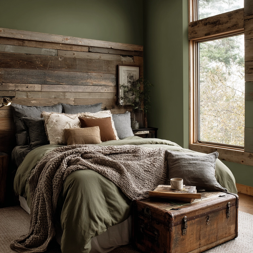 moody green bedroom 26